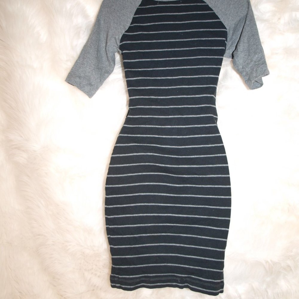 Grey/Black stripped, knit Dress By I'm In Love With...Derek